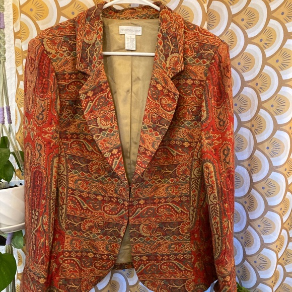 Worthington Jackets & Blazers - Vintage Worthington Red paisley blazer